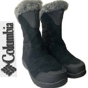 COLUMBIA BOOTS 200 GRAMS WINTER SNOW 
WARM COZY Sz 7 FAUX FUR/ LEATHER GOTHCORE